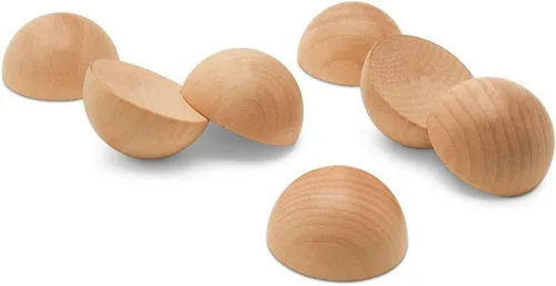 Vista 11 de Bolas de madera divididas de 3 pulgadas, paquete de 3 medias bolas de madera para manualidades y coronas de bricolaje, de Woodpeckers