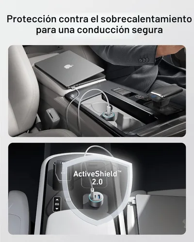 Vista 6 de Anker Cargador de coche USB-C, cargador de coche iPhone 17, cargador rápido compacto de 3 puertos de 67 W, adaptador de coche 535 con PIQ 3.0