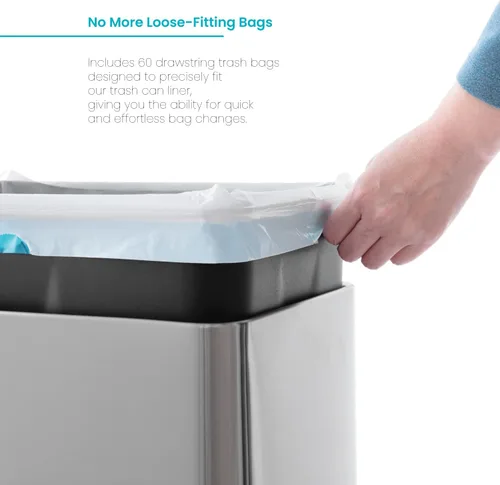 Vista 2 de Home Zone Living - Bolsas de basura de cocina de 8 galones con asas de cordón, diseño personalizado resistente para botes de basura de cocina Código