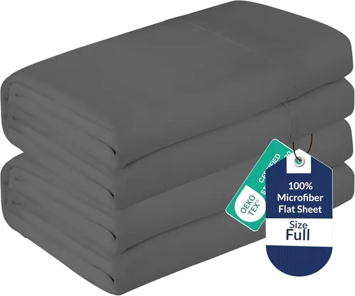Vista 31 de Royale Linens Juego de 6 sábanas encimeras a granel, sábanas superiores, microfibra suave de 1800, resistente a las arrugas y a las manchas