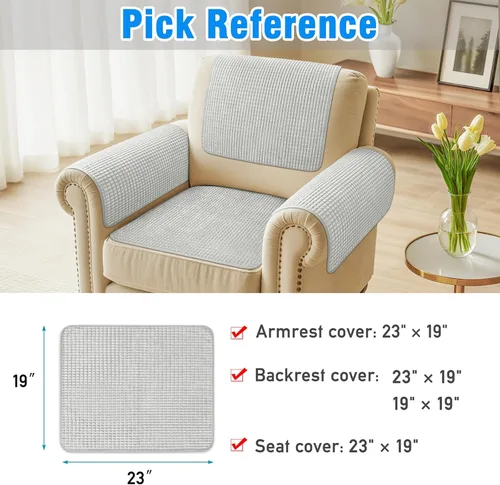 Vista 6 de Fundas para brazos de sofá, fundas impermeables para reposabrazos de sofá, sillón, sofá biplaza, funda para reposacabezas, funda antideslizante