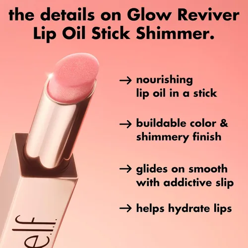 Vista 5 de e.l.f. Glow Reviver - Barra de aceite para labios, Passenger Princess Pasajero Princesa