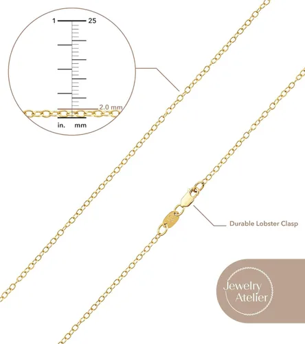 Vista 5 de Jewelry Atelier Gold Chain Necklace Collection for Women and Men - Box, Clip & Cable
