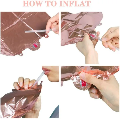 Vista 5 de KUNGOON Globo de cumpleaños número 38, globo de Mylar de oro rosa con el número 38, divertida corona de cumpleaños 38aniversario de boda, decoración