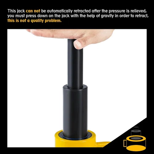 Vista 6 de NEWTRY gato de rama hidráulica de 20 toneladas de múltiples secciones de 8”/200mm de largo tipo portátil cilindro hidráulico industrial de elevación