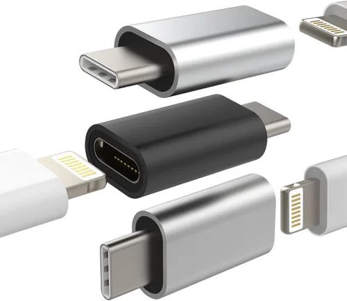 Adaptador Lightning hembra a USB C macho cargador tipo C (paquete de 3) compatible con iPhone compatible con Samsung Galaxy Note S10 S20 S21 LG