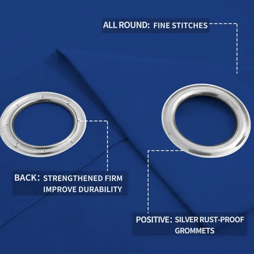 Vista 92 de Easy-Going - Cortinas opacas para dormitorio, aislamiento térmico sólido con ojales, cortinas de ventana para reducción de ruido, cortinas