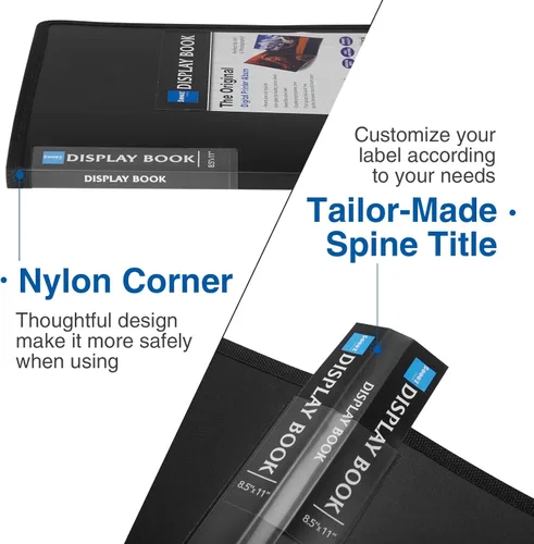 Vista 3 de Sooez Carpeta de 30 bolsillos con fundas de plástico de 8.5 x 11 pulgadas, carpeta de arte resistente con protectores de hojas transparentes, 60