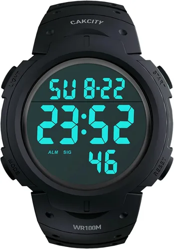 CakCity Relojes deportivos digitales para hombres impermeables 3281ft relojes de pulsera con alarma cronómetro LED gran pantalla