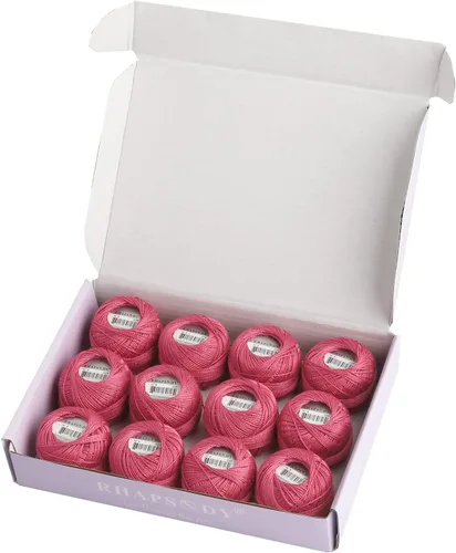 Vista 58 de Rhapsody Hilo de algodón perla tamaño 8 hilo de ganchillo Perle 12 bolas Set tejido a mano, bordado, sashiko, punto de cruz, costura, punto