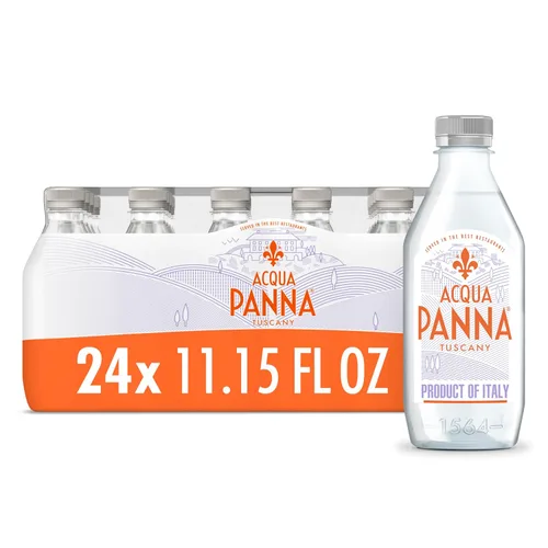 Acqua Panna Agua Natural de Manantial, Botellas de Agua de Plástico de 11.15 FL OZ (Paquete de 24)