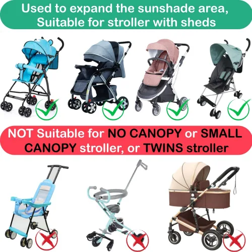 Vista 3 de Parasol universal para cochecito de bebé, protección UV, resistente a la lluvia, para cochecito, cochecito, cochecito, sombrilla, parasol opaco