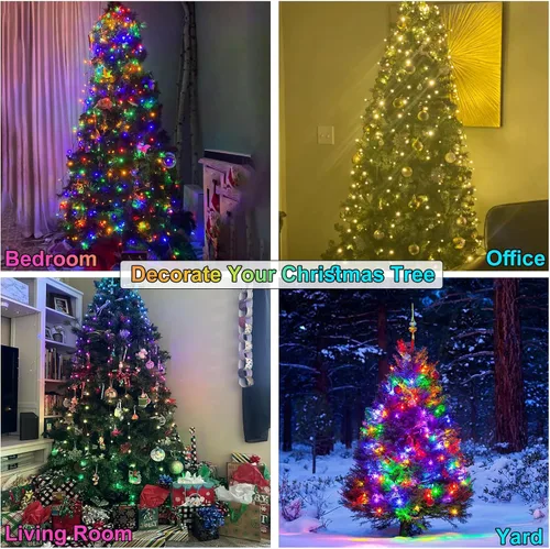 Vista 8 de ROSE ME Luces de Navidad para árbol – Luz inteligente para árbol de Navidad, 200 luces LED de 6.6 pies x 10 cadenas de luces multicolor, bricolaje