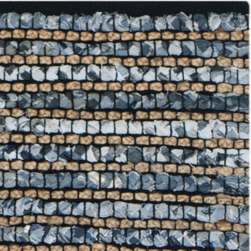 Vista 4 de SAFAVIEH Cape Cod Collection - Alfombra de pasillo, 2 pies 3 pulgadas x 8 pies, azul, tejido plano trenzado de algodón y yute, ideal para zonas