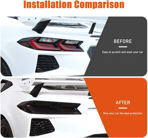 Vista 2 de TOYCIDFG Cubierta de luz trasera tintada compatible con Chevrolet Corvette C8 Z06 2020 2021 2022 2023 2024 2025, cubierta ahumada para lámpara