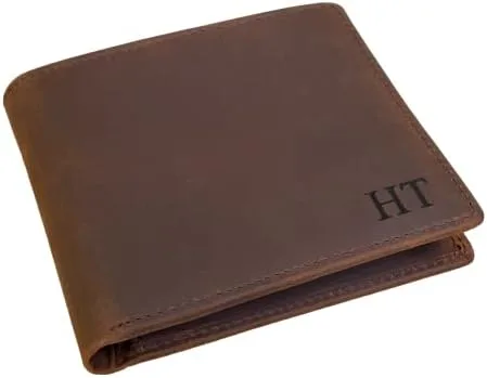 Cartera personalizada de cuero para hombre, cartera personalizada, cartera grabada a mano, regalo para él, marido, novio, aniversario, papá, hijo,
