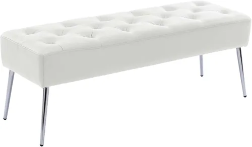 Vista 40 de DUHOME Banco otomano moderno de terciopelo, tapizado con botones, banco de pie de cama con base dorada para entrada, sala de estar, comedor