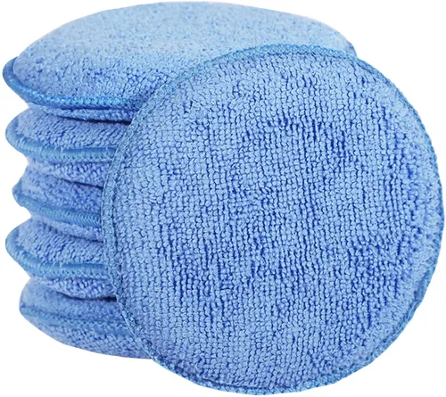 FONAROLL Almohadillas aplicadoras de cera de microfibra, aplicador de cera de automóvil, almohadillas de espuma para pulido y pulido de detalles