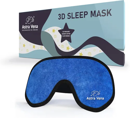 Vista 13 de Máscara de sueño 3D para niños, con bloqueo de luz, antifaz contorneada de espuma viscoelástica para dormir, correa ajustable para los ojos