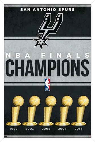 Vista 12 de Trends International NBA San Antonio Spurs - Póster de pared de Champions 23, 34 pulgadas de largo x 22.4 W, versión premium sin marco