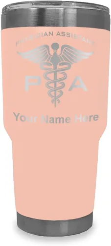 Vista 27 de LaserGram Vaso aislado al vacío de 20 onzas, asistente médico PA, grabado personalizado incluido (negro)