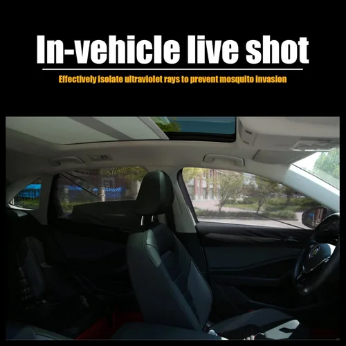 Vista 3 de Sodcay 2 parasoles para ventana delantera de SUV, protección UV, malla transpirable, mosquitera antiexposición (negro)