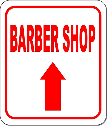 BARBERÍA TIENDA DIRECCIONAL ARROW ROJO Aluminio Compuesto Exterior Letrero 8.5" x10"