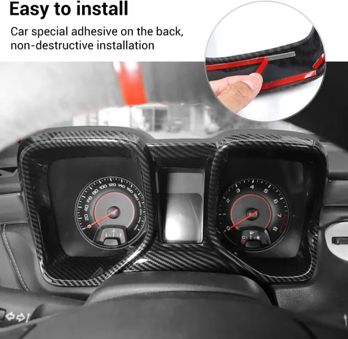 Vista 6 de Panel de ajuste de fibra de carbono para tablero, bisel de marco de tablero para Chevrolet Chevy Camaro 2010-2015