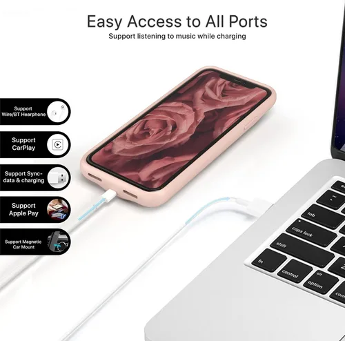 Vista 3 de DESTEK Funda de batería para iPhone 11, funda de carga portátil ultradelgada de 4500 mAh, funda protectora recargable compatible con auriculares