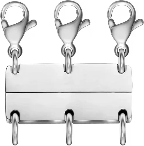 Vista 10 de Cierre magnético para collar en capas, separador de oro y plata de 18 quilates para collares apilables