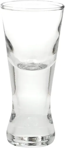 Vista 2 de Restaurantware - Vasos de chupito de postre de 1.5 onzas, 6 vasos de chupito de aperitivo fino-soplado - Silueta de reloj de arena, sirve chupitos