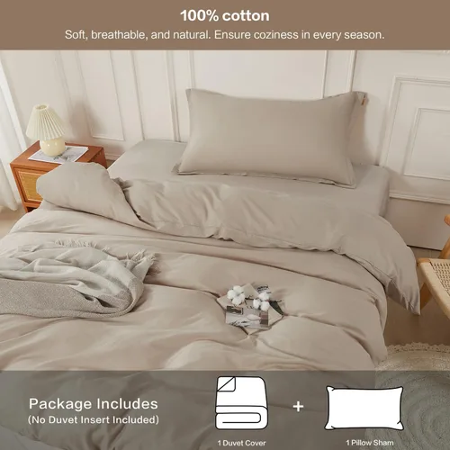 Vista 424 de SAPHREAS Juego de funda de edredón de algodón, tamaño King, a cuadros color gris oscuro y gris, geométrico, 3 piezas, 1 funda de edredón y 2 fundas