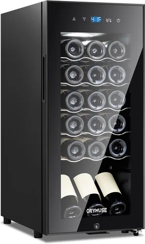 Vista 14 de Refrigerador de vino con compresor de 12 botellas con cerradura, refrigerador de vino independiente, control de temperatura digital de 41 °F a 64