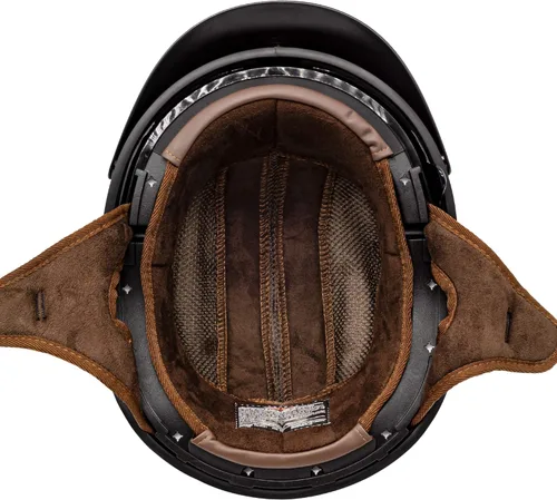 Vista 6 de VCAN Cruiser - Casco de motocicleta de media cara con visera abatible, pico extraíble y hebilla de liberación rápida