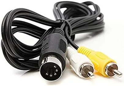 Vista 3 de Cable de TV compuesto de audio y video AV para Génesis 1 y 6 pies Cable AV de 9 pines para Génesis 2 y 3