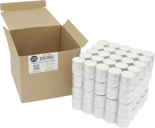 Vista 3 de Stonebriar Paquete de 50 velas de té largas sin perfume sin perfume con 8 horas de tiempo de combustión extendido, color blanco, 50