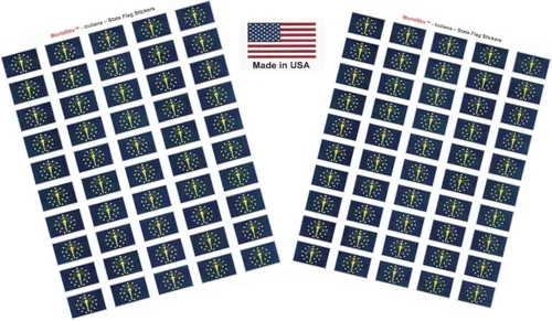 Vista 2 de 100 calcomanías de la bandera de Afganistán, dos hojas de 50, 1.5" x 1" hechas en Estados Unidos, calcomanías autoadhesivas para álbum de recortes