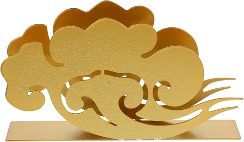 LALAFINA Gold Metal Napkin Holder for Tables, Rustic Iron Napkin Storage Rack Tissue Dispenser, Bathroom and Dining Kitchen Accessory for Home and