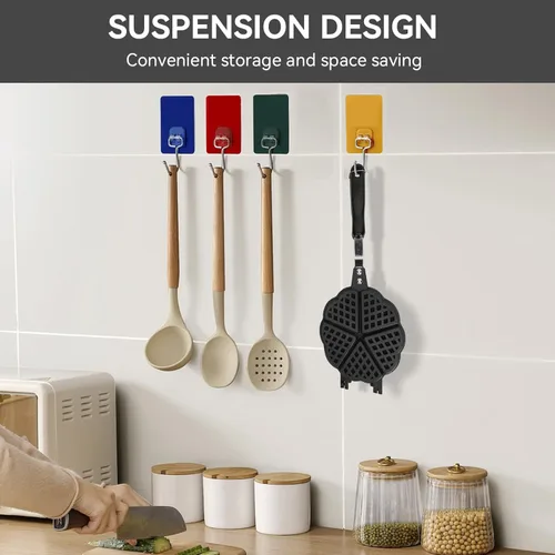 Vista 4 de Sartén para gofres de aleación de aluminio, antiadherente, diseño de corazón, estufa de campamento, sándwiches de aluminio para tostadas