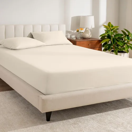 Vista 13 de Bare Home Sábana bajera ajustable 100 % algodón orgánico Twin, tejido de percal crujiente, ligera y transpirable, sábana bajera de bolsillo profundo