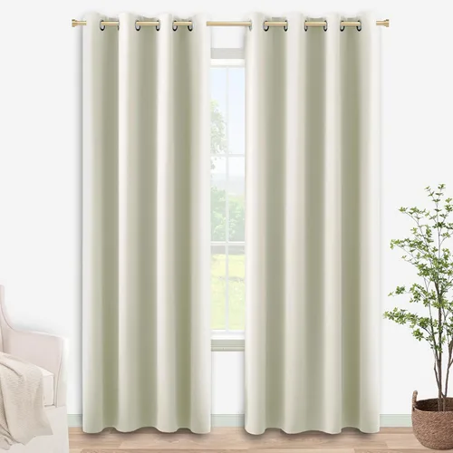 Vista 85 de KOUFALL Cortinas Doradas de Lujo Opacas para Sala de Estar, Elegantes Modernas Cortinas para Sala de 84 Pulgadas de Largo 2025