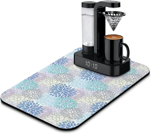 Vista 24 de Tapete de barra de café para encimeras 19inx12in, absorbente para ocultar las manchas, antideslizante, accesorios para bar de cafetería, cabe debajo