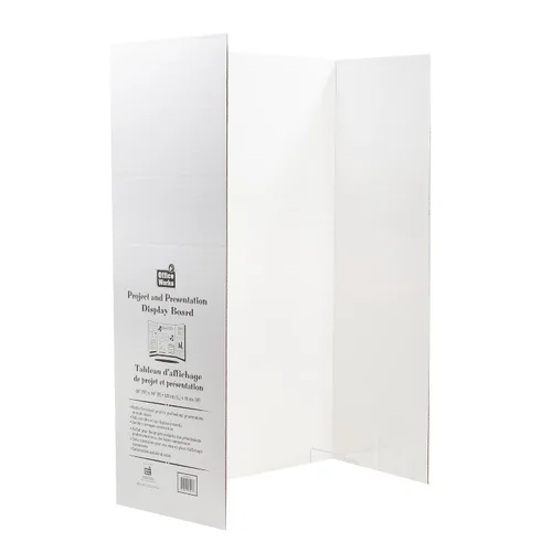 Vista 3 de Desk Tech Tablero de presentación grande de tres pliegues, 36 x 48 pulgadas, papel corrugado resistente, blanco, perfecto para proyectos escolares