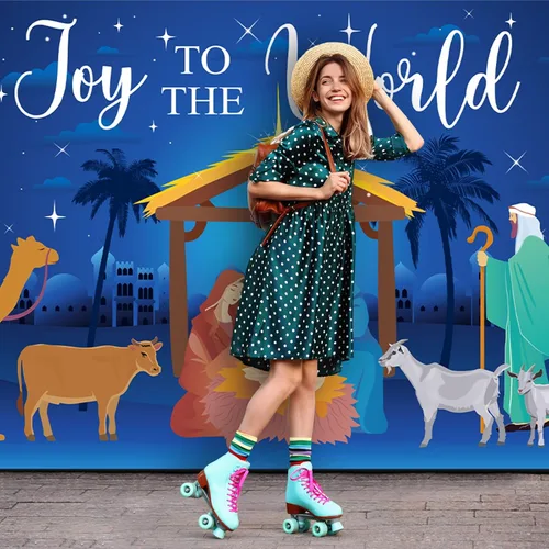 Vista 5 de Buryeah Decoración navideña para puerta de garaje, 6 x 13 pies, cubierta de Navidad para puerta de garaje, telón de fondo grande para decoraciones