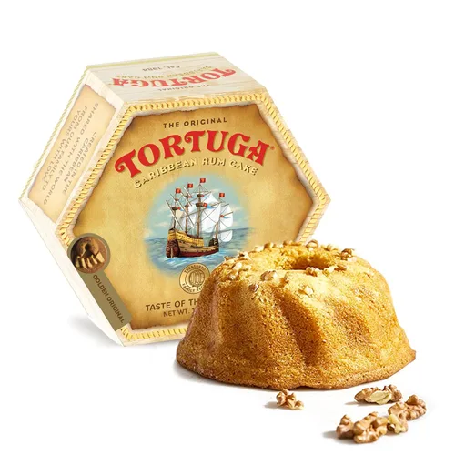 TORTUGA Pastel de ron original del Caribe con nueces, pastel de ron de 16 onzas, paquete de 3 unidades, el regalo gourmet premium perfecto para