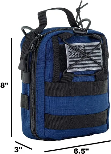 Vista 2 de LINE2design First Aid (Ifak) Molle Bag EMS - EMT Emergency Medical Trauma Pak QuikClot Bolsas tácticas EDC Rescate Utility Gear IFAK Bolsas