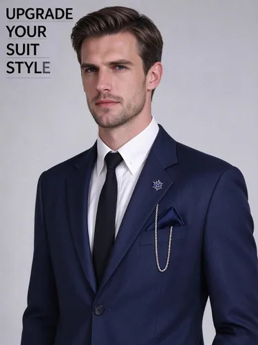 Vista 2 de Broche de cadena de David con circonita cúbica para hombre