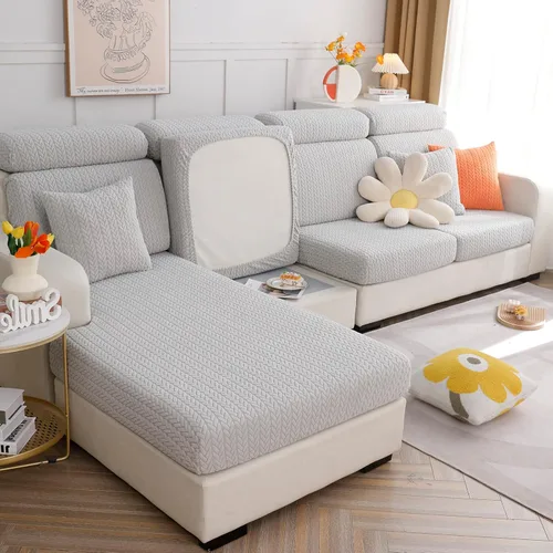 Vista 29 de cjc Funda para sofá, fundas elásticas universales para sofá de diván, fundas antideslizantes en forma de L, funda para sofá para sofá de 3 cojines