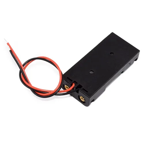 Vista 103 de 10 piezas de portapilas AA de 1 celda con tapa/interruptor de encendido/apagado/cables conductores, 1 caja de batería AA para producción
