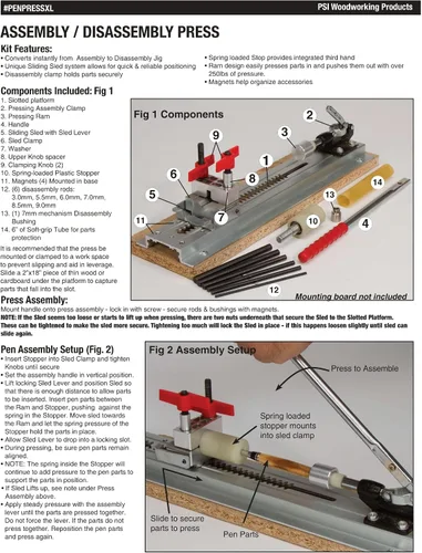 Vista 4 de PSI Woodworking PENPRESSXL Prensa de pluma de montaje y desmontaje